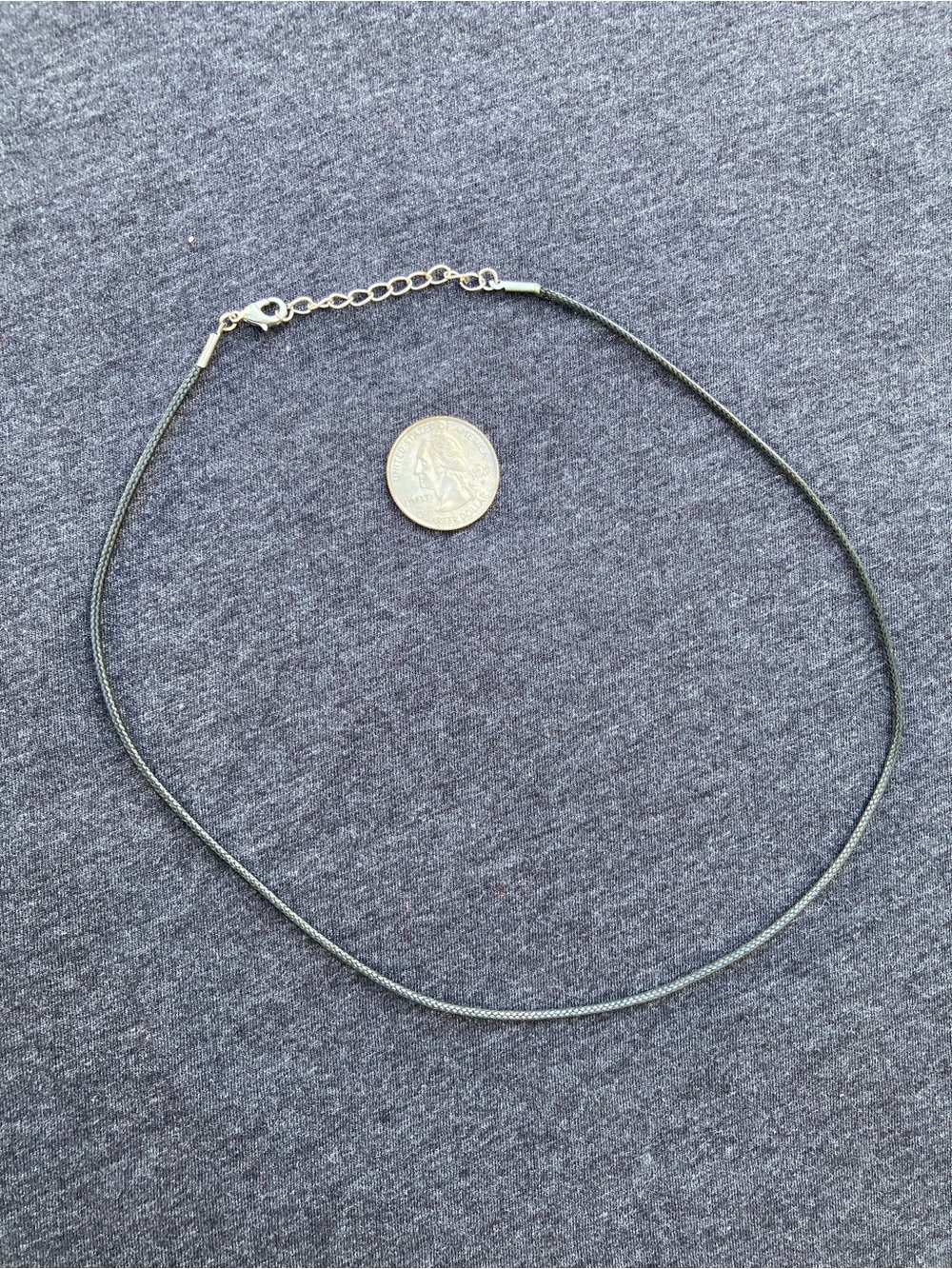 Women’s Black Cord Choker Necklace with Silver Hardware